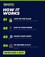 Rally360 padel court phone mount lifestyle shot