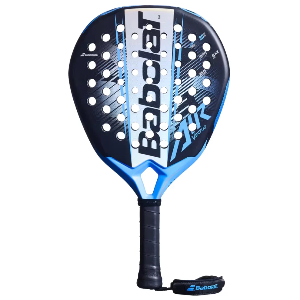 Babolat Air Vertuo padel racket – front view, blue and black teardrop shape