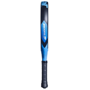 Babolat Air Vertuo padel racket – side profile showing blue and black frame with Babolat logo