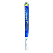 Babolat Alio TH Mini Junior padel racket – side profile showing blue frame with yellow Babolat logo and white grip