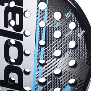 Babolat Air Veron padel racket – close-up of face showing 3D Carbon, Vibrabsorb System, Black EVA, and Holes System technology labels