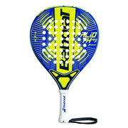 Babolat Alio TH Mini Junior padel racket – front view, blue and yellow round shape with wrist strap