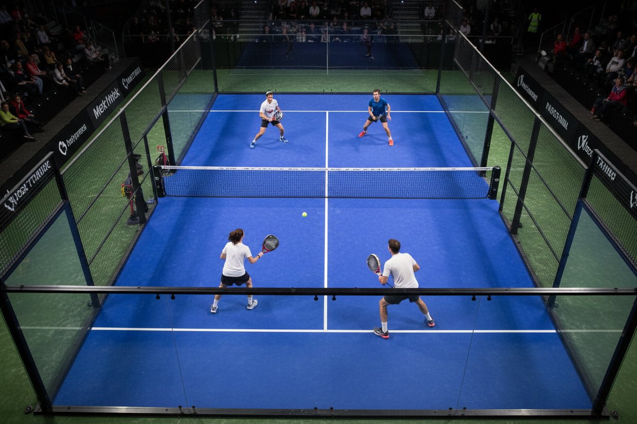Overhead view of padel court